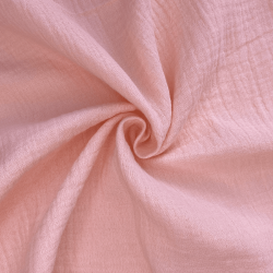 Ткань Муслин Жатый, цвет Нежно-Розовый (на отрез)  в Ухте