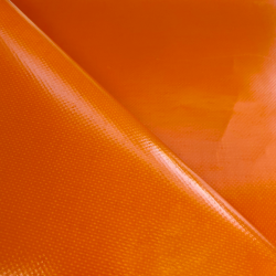 Тентовый материал ПВХ 450 гр/м2, Оранжевый (Ширина 160см), на отрез  в Ухте, 450 г/м2, 699 руб