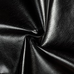 Ткань Дерматин (Кожзам) для мебели, цвет Черный (на отрез)  в Ухте